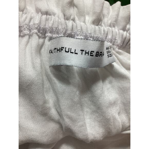 Faithfull The Brand 'Bellamy' White Linen Midi Dress Size M - Picture 4 of 4